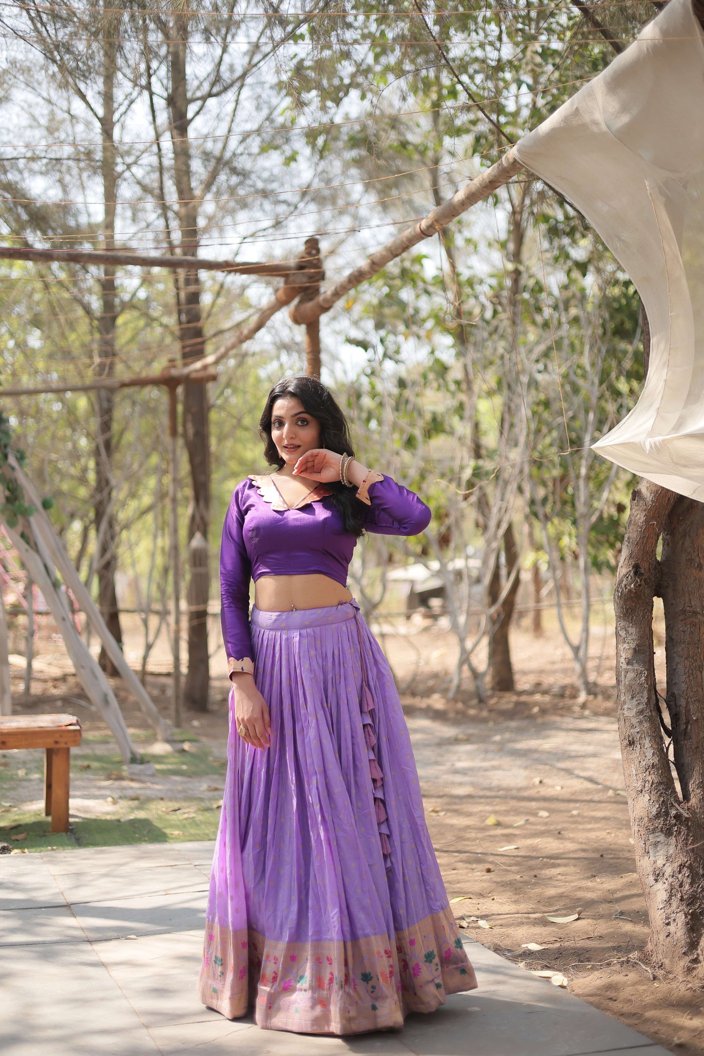 Dayble Viscose Kalamkari Lehenga Choli with Designer Blouse 