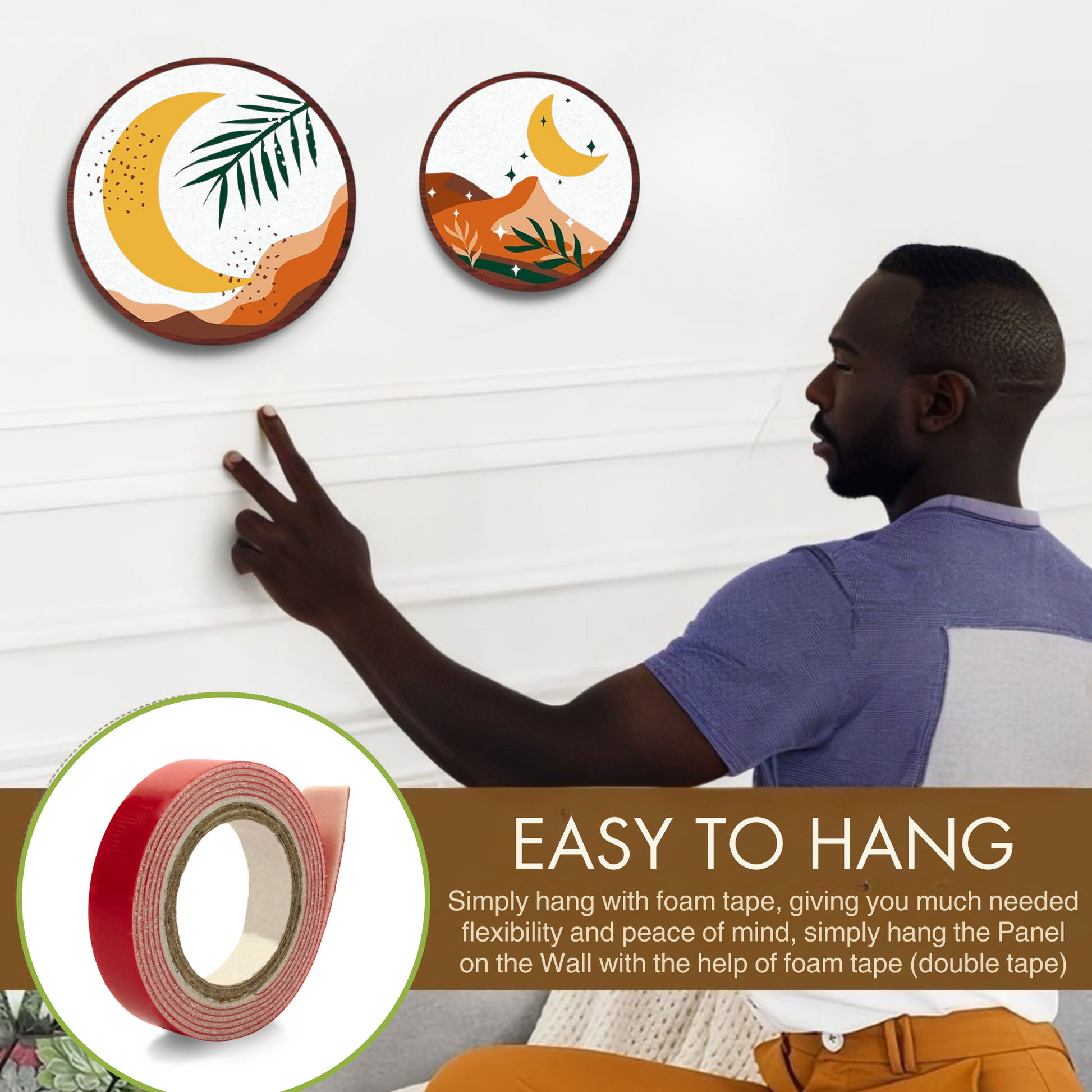 5 PCS Circle Wall Painting