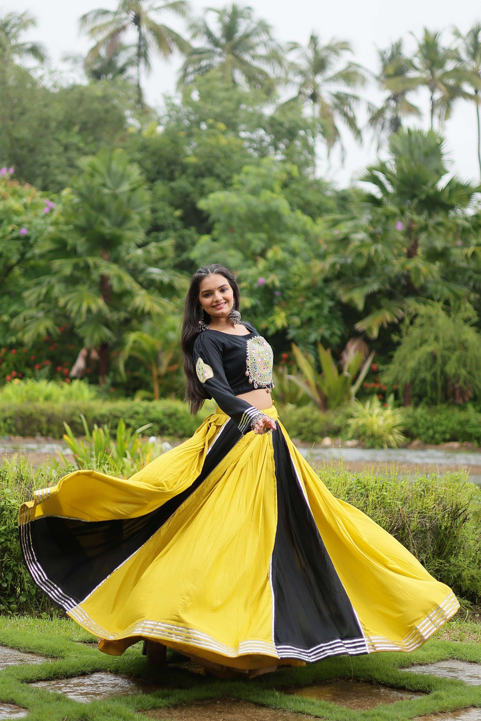 Navratri Designer Rayon Lehenga Choli Set