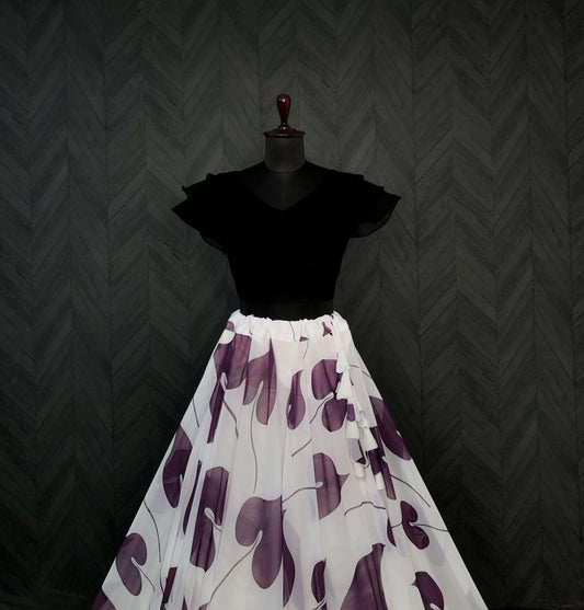 Premium Faux Georgette Digital Print Lehenga with Frill Blouse
