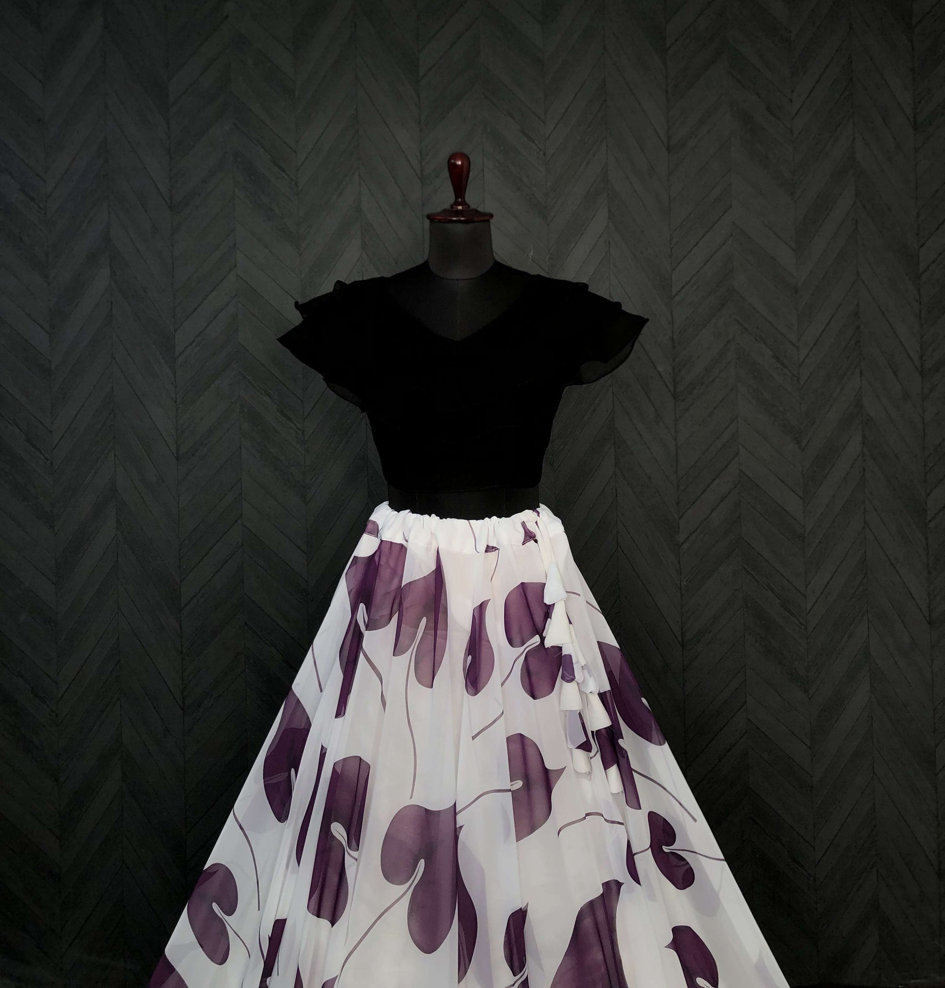 Premium Faux Georgette Digital Print Lehenga with Frill Blouse