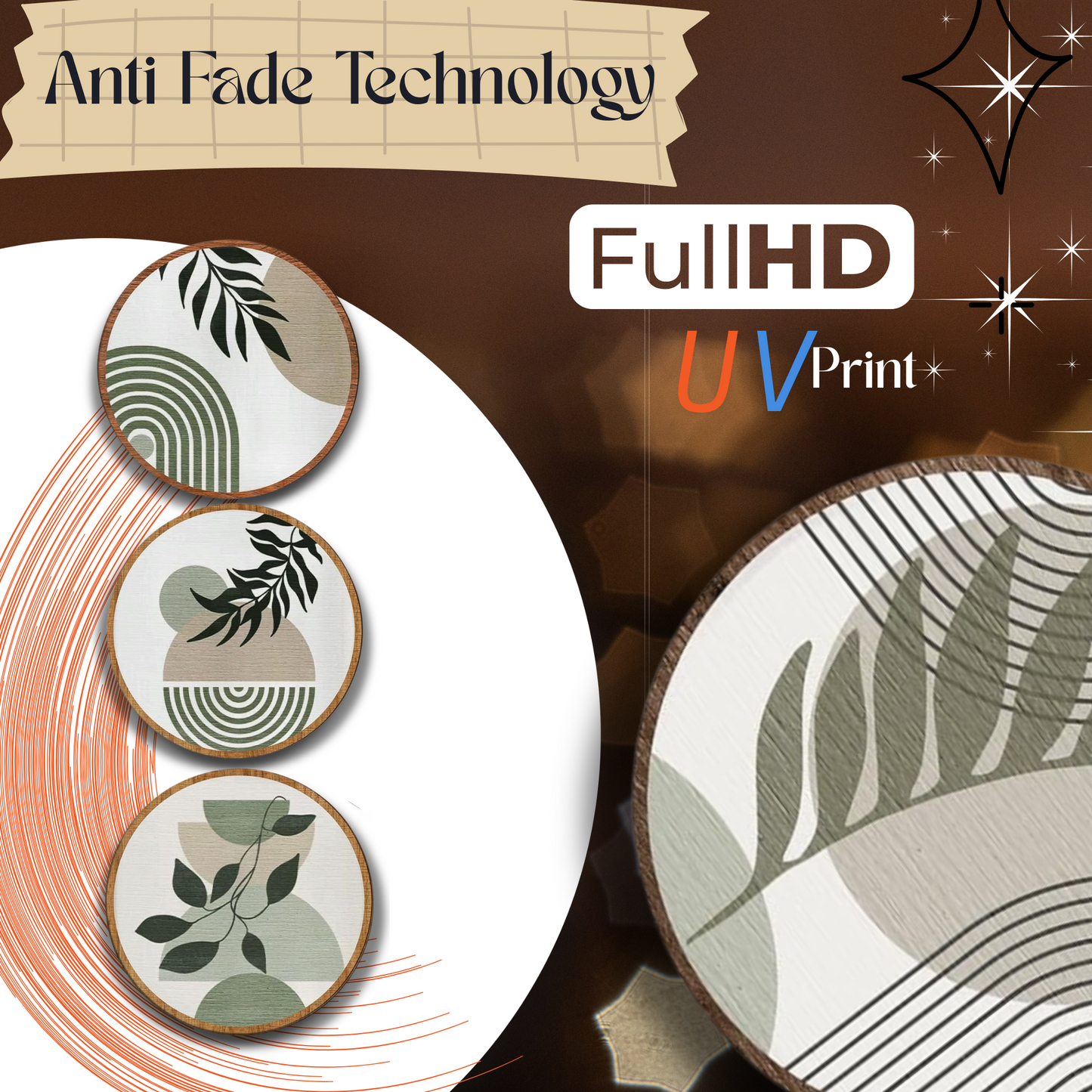 5 PCS Circle Wall Painting