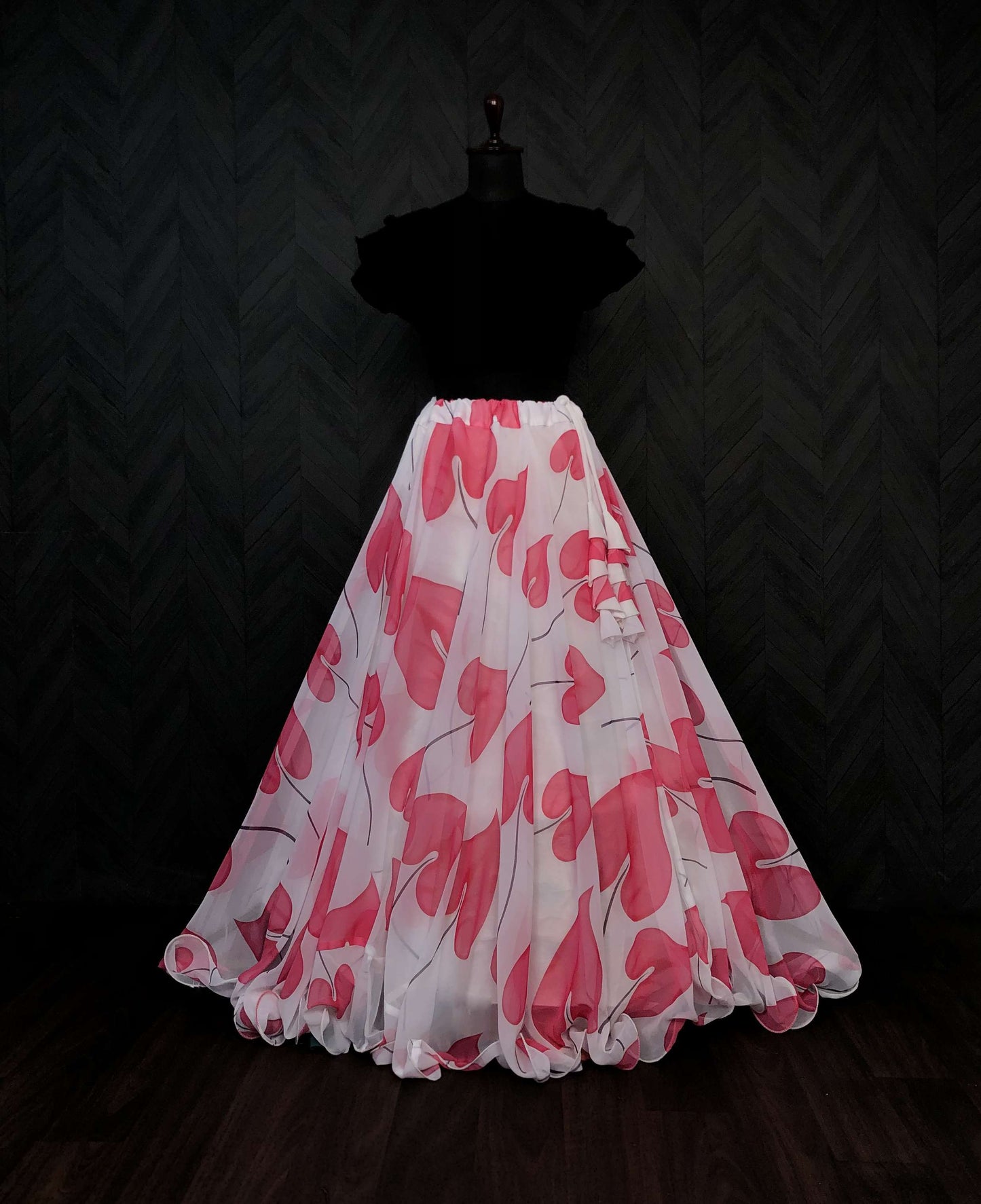 Premium Faux Georgette Digital Print Lehenga with Frill Blouse