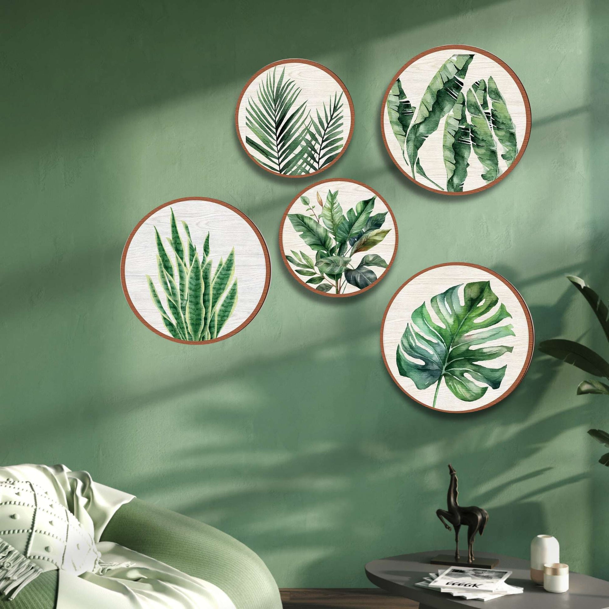 5 PCS Circle Wall Painting