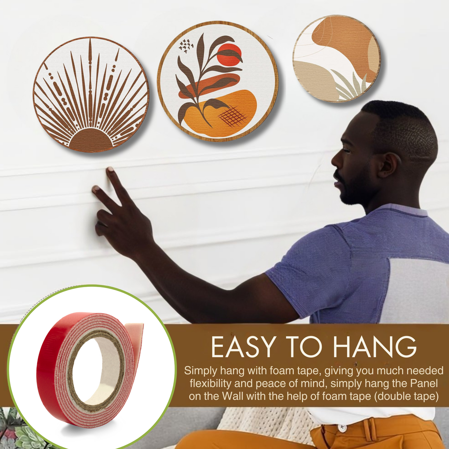 5 PCS Circle Wall Painting