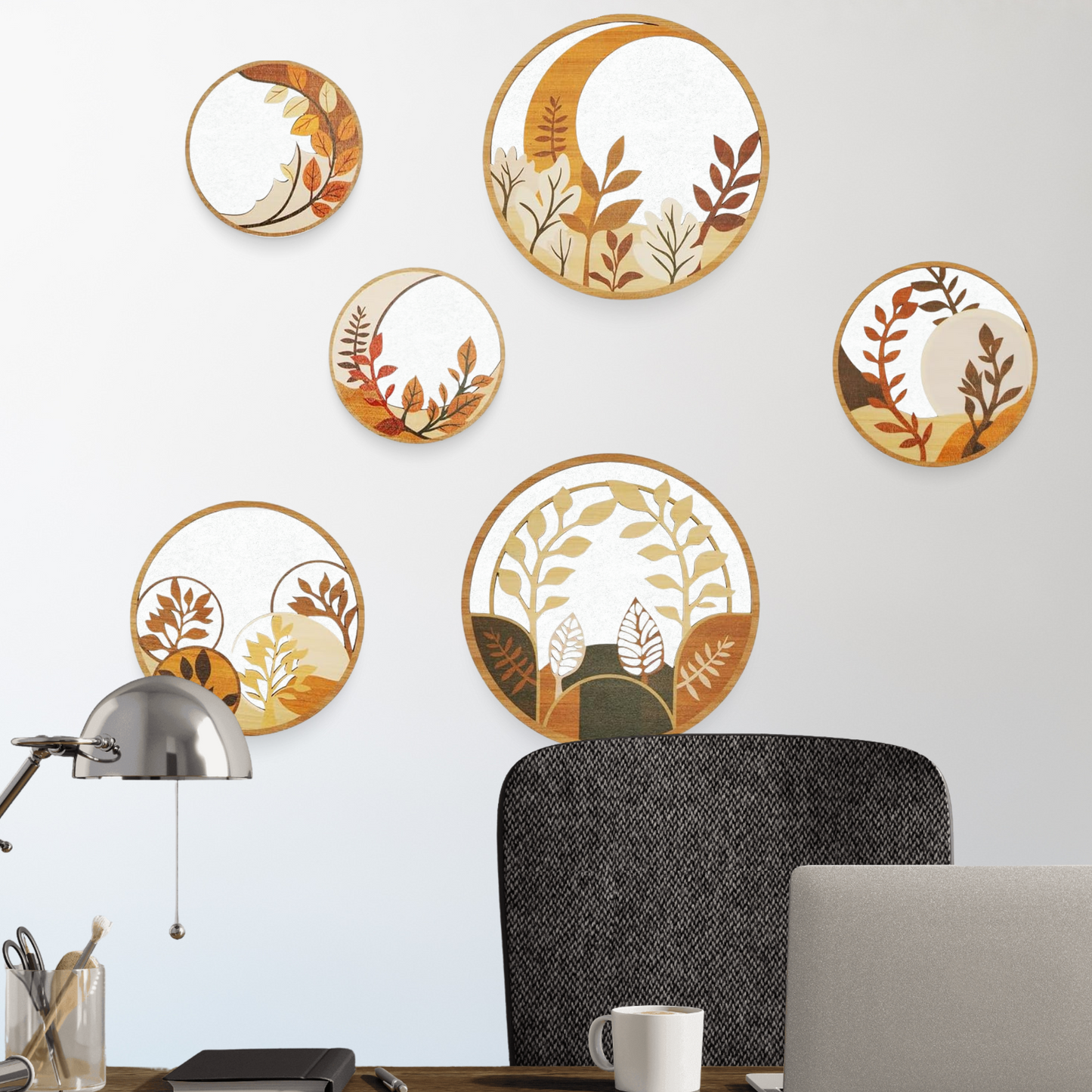 5 PCS Circle Wall Painting