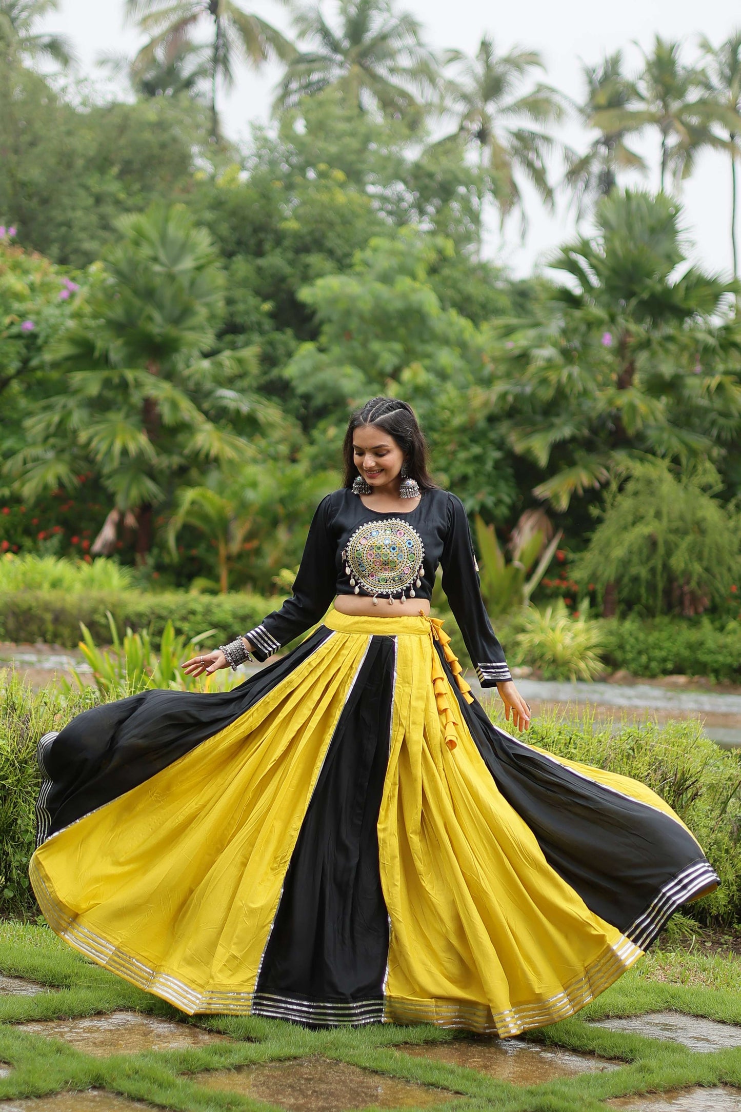 Navratri Designer Rayon Lehenga Choli Set