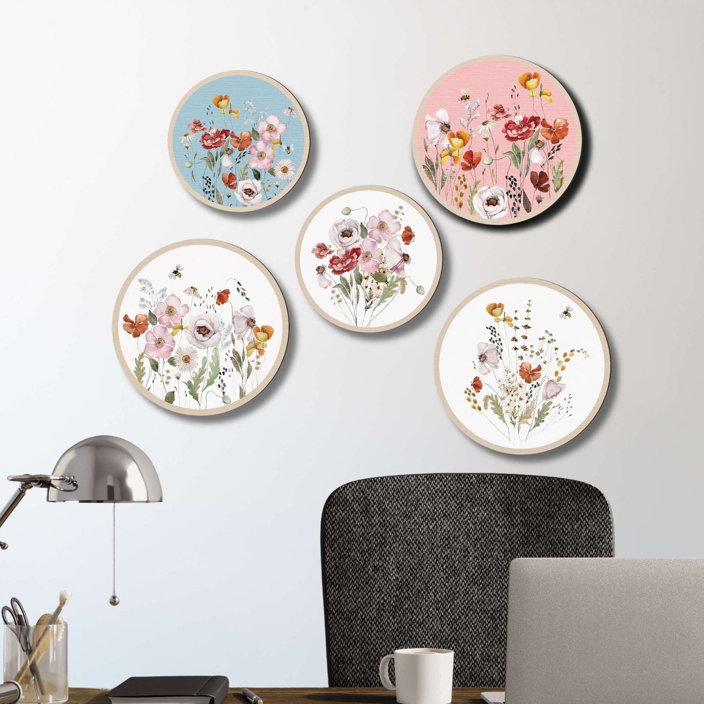5 PCS Circle Wall Painting