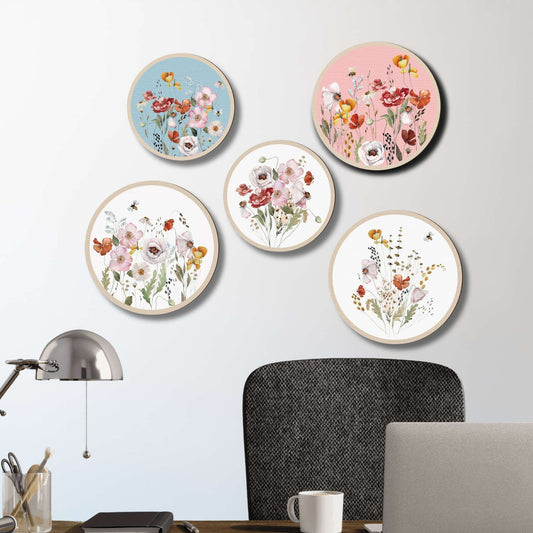 5 PCS Circle Wall Painting