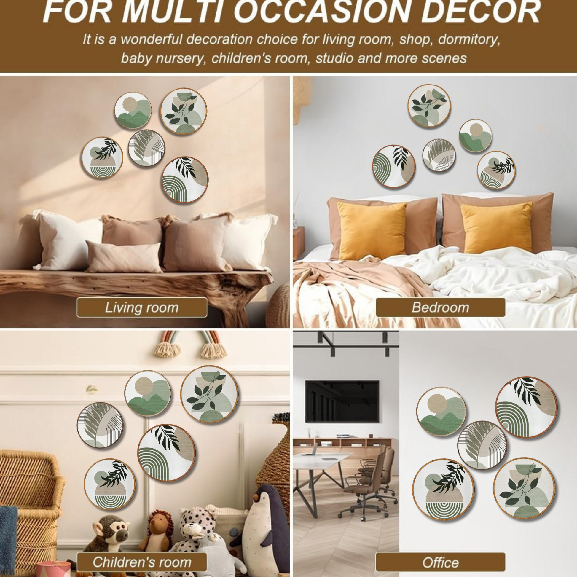 5 PCS Circle Wall Painting