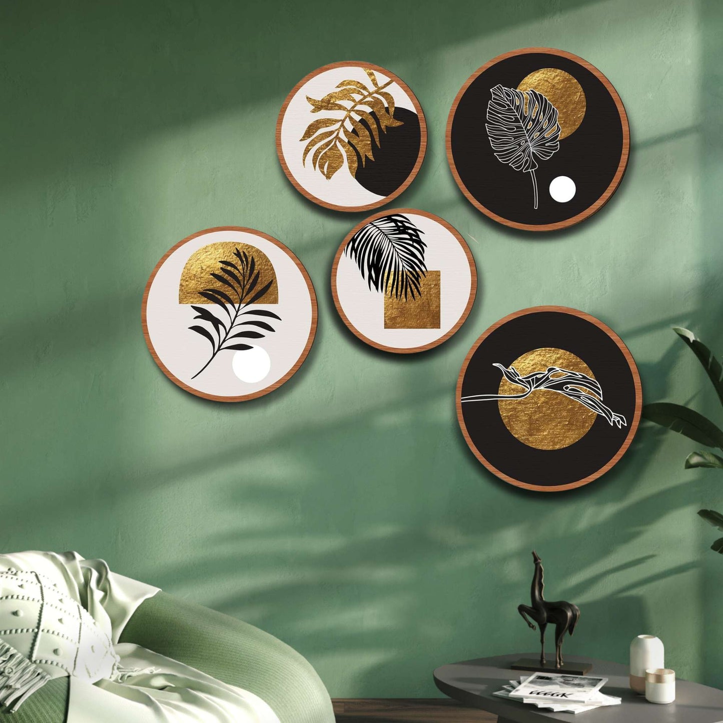 5 PCS Circle Wall Painting