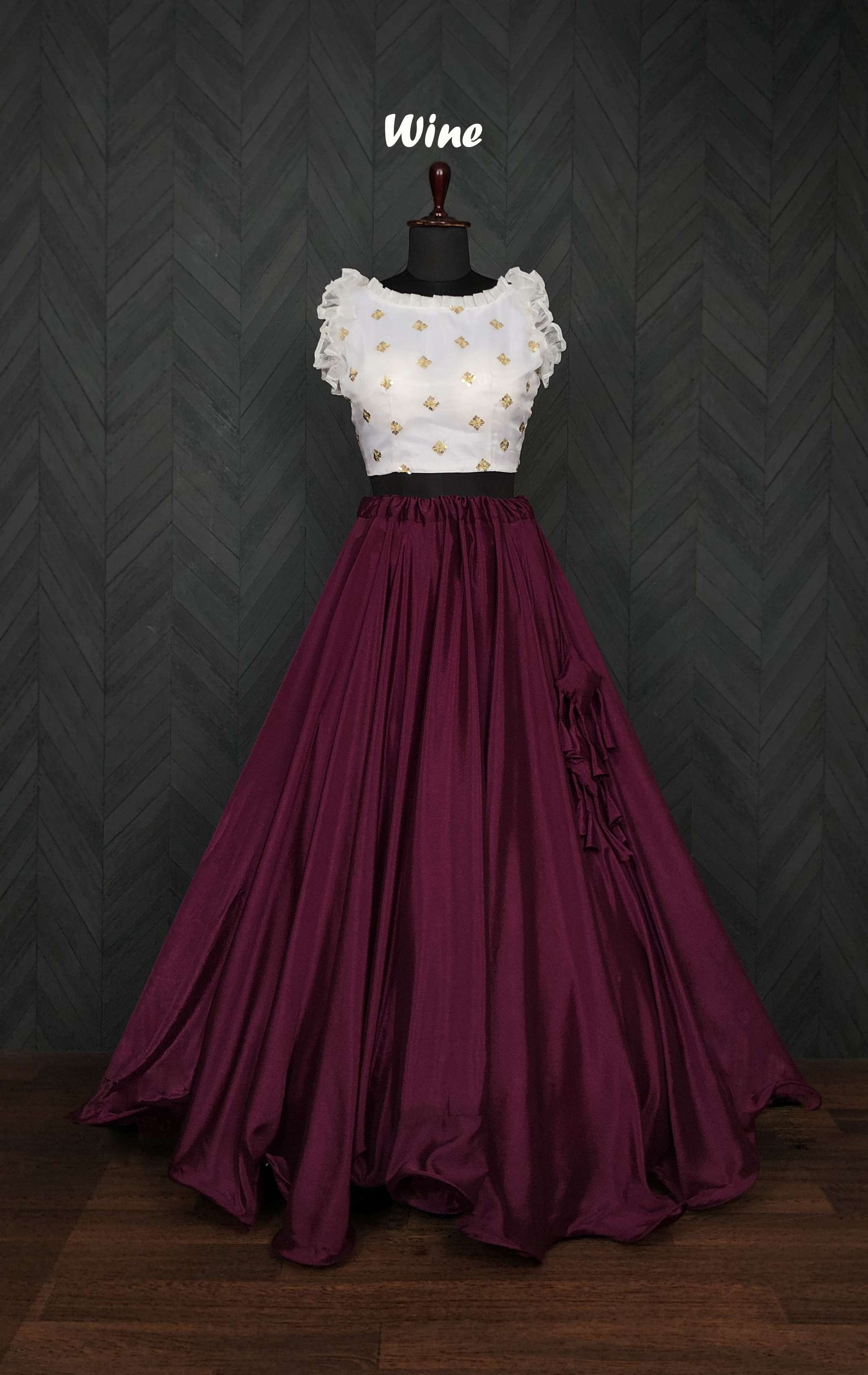 Premium Chinnon Lehenga with Organza Sequin Blouse  Readymade Set