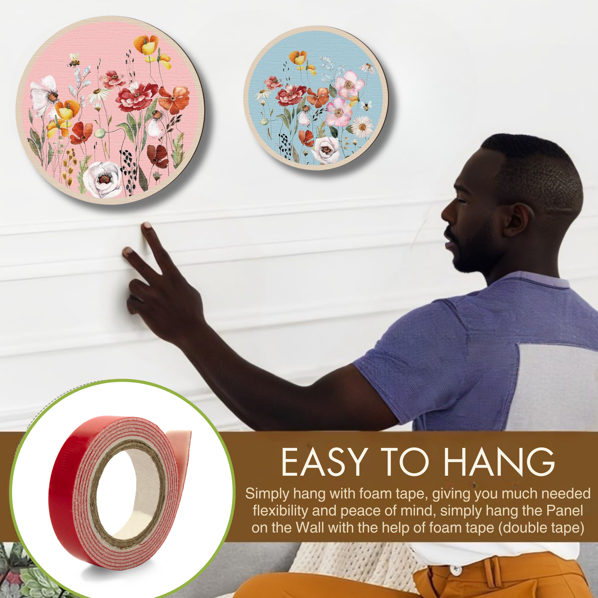 5 PCS Circle Wall Painting