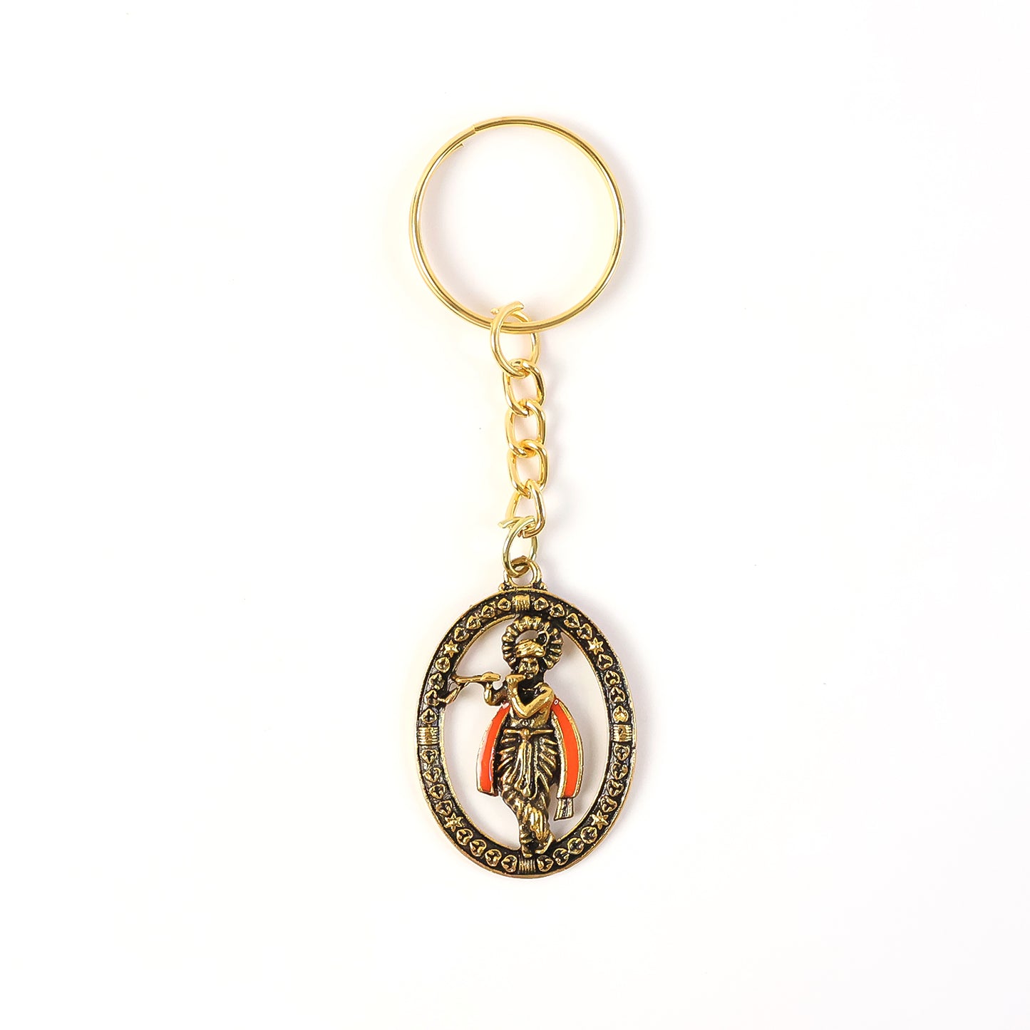 Metal Traditional Decorative Lord Krishna Keychain (1 Pc)