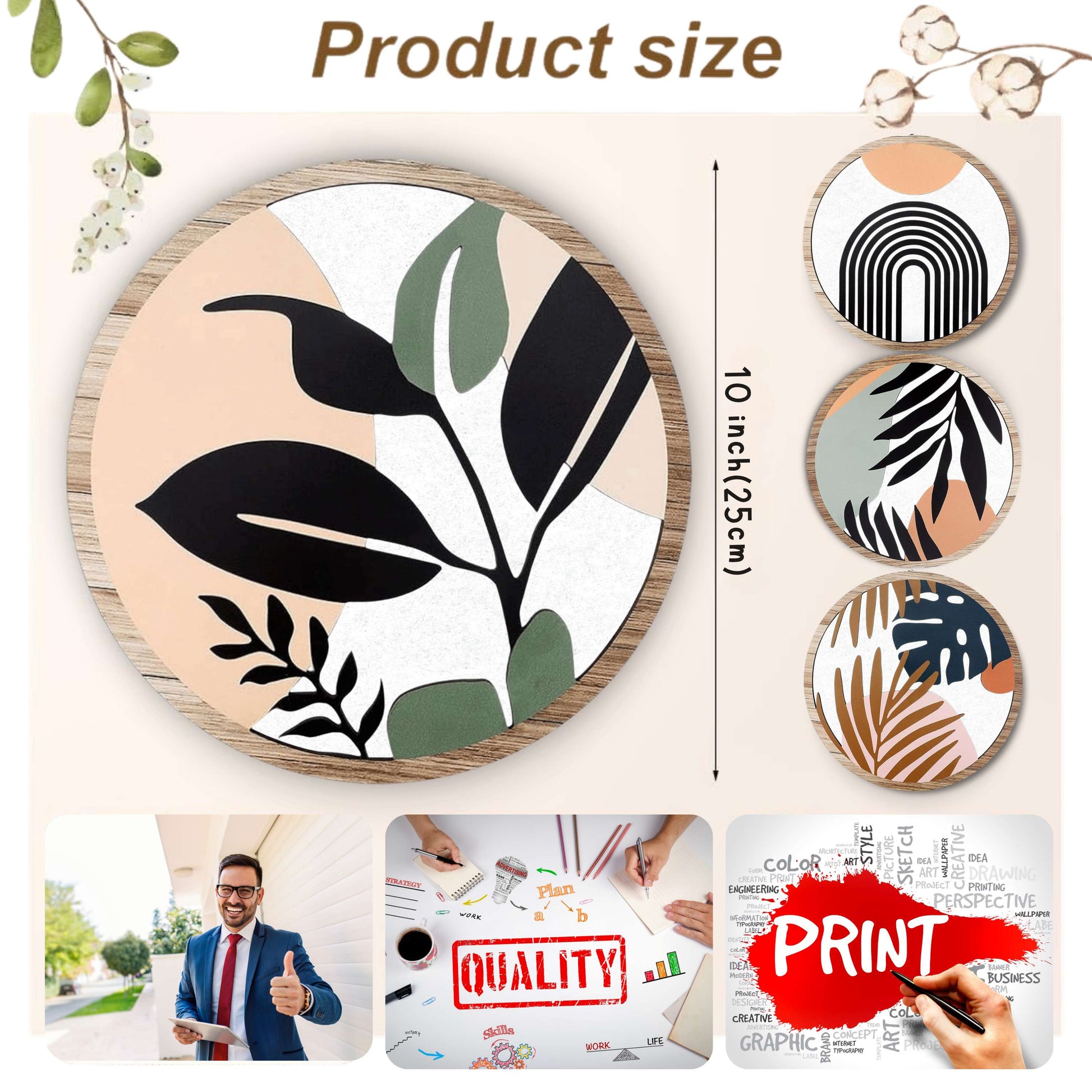 5 PCS Circle Wall Painting