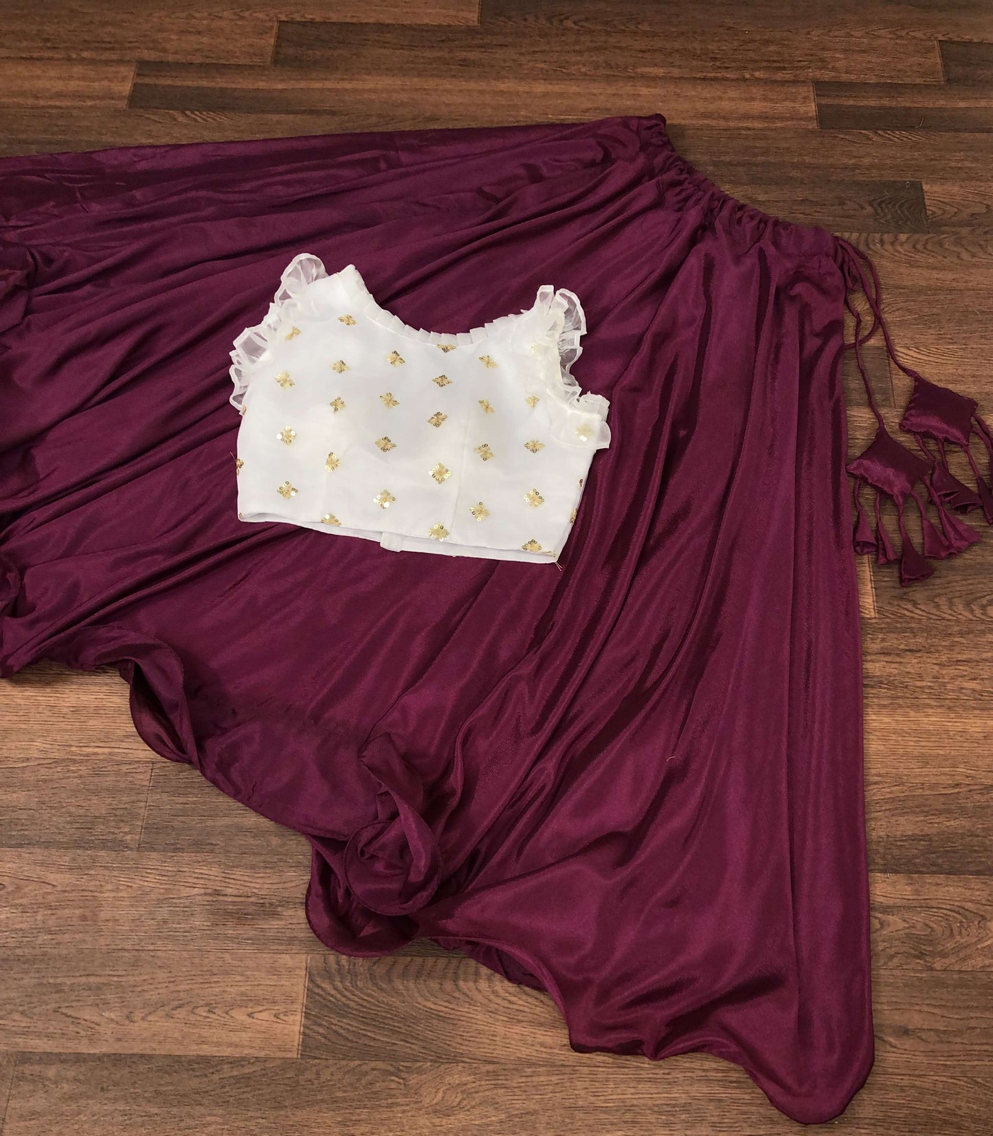 Premium Chinnon Lehenga with Organza Sequin Blouse  Readymade Set