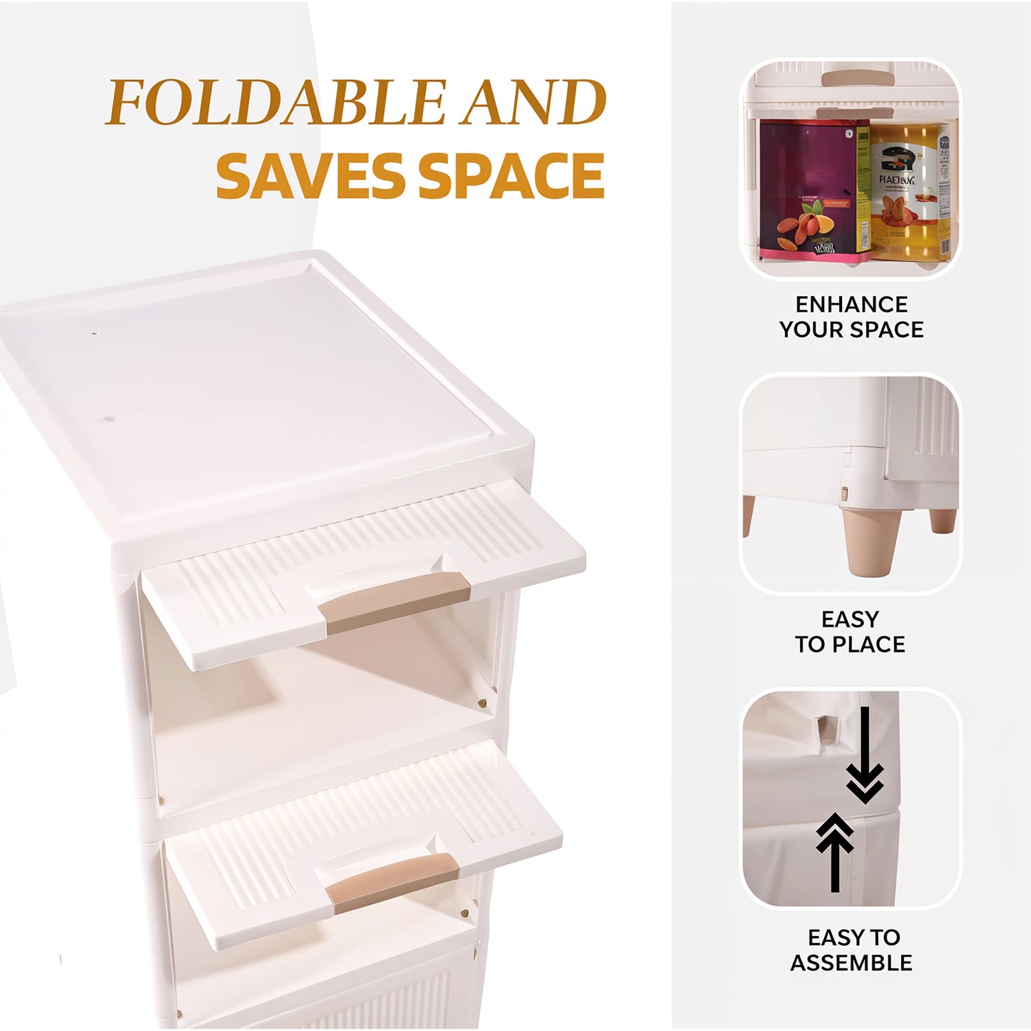 Multi-purpose 5-layer Plastic Storage Drawer Cabinet For Home And Office
