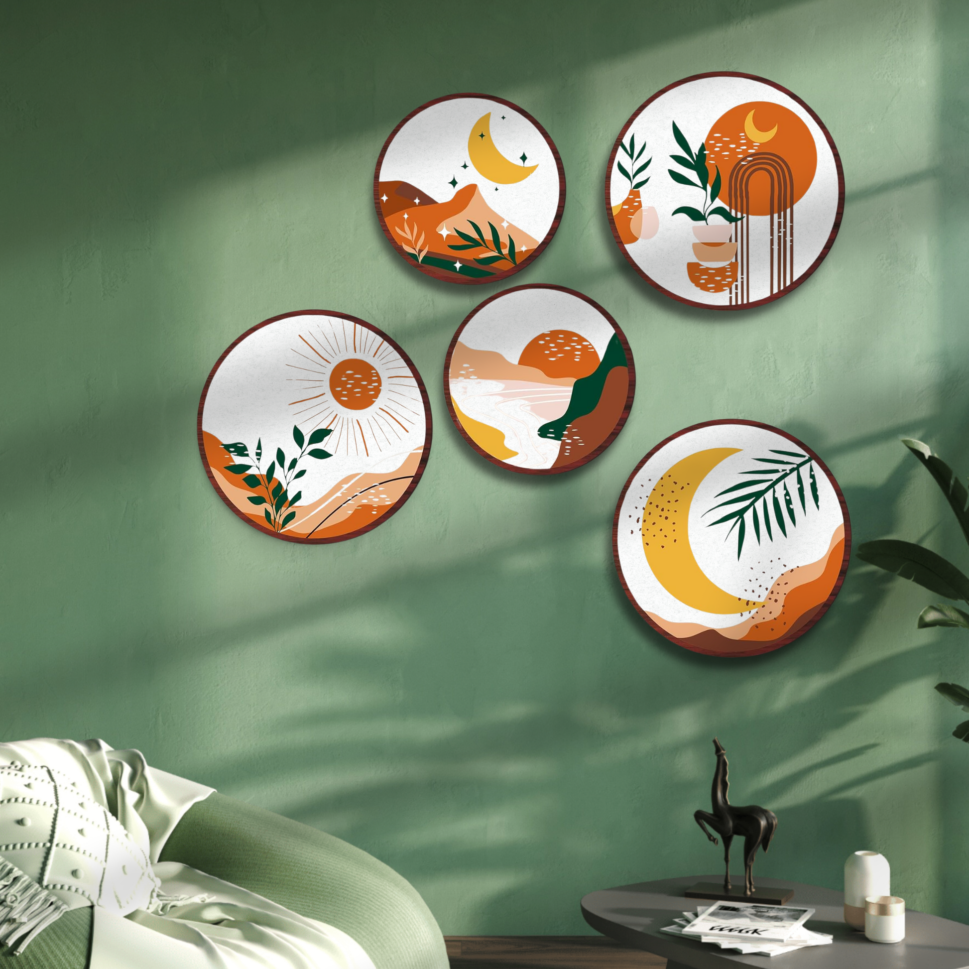 5 PCS Circle Wall Painting