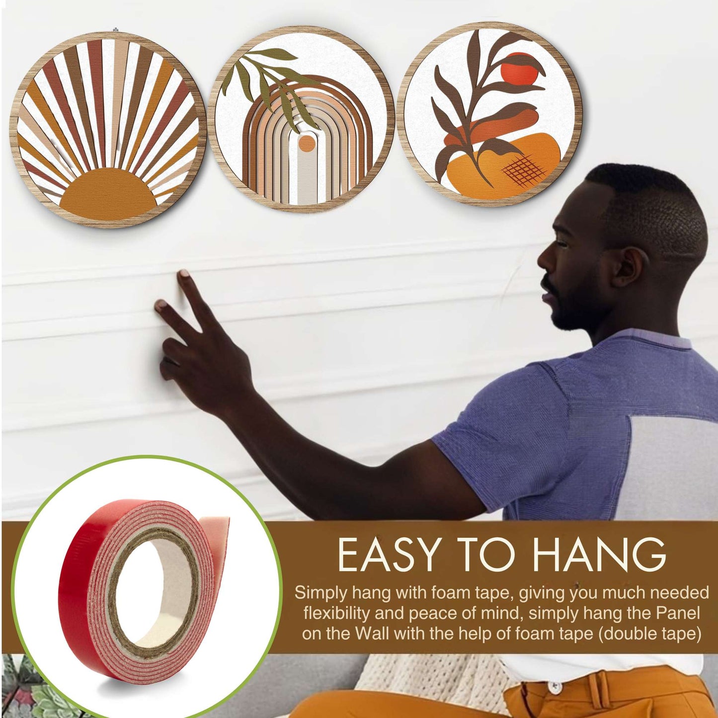5 PCS Circle Wall Painting