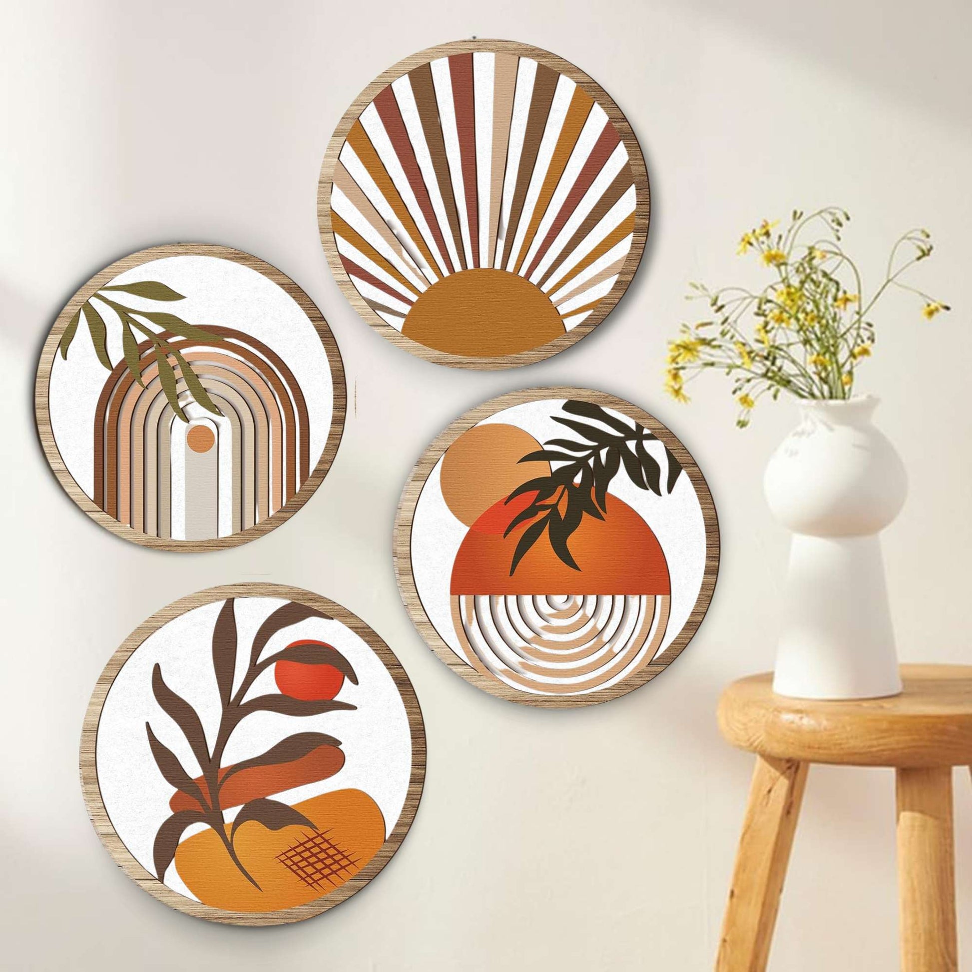 5 PCS Circle Wall Painting