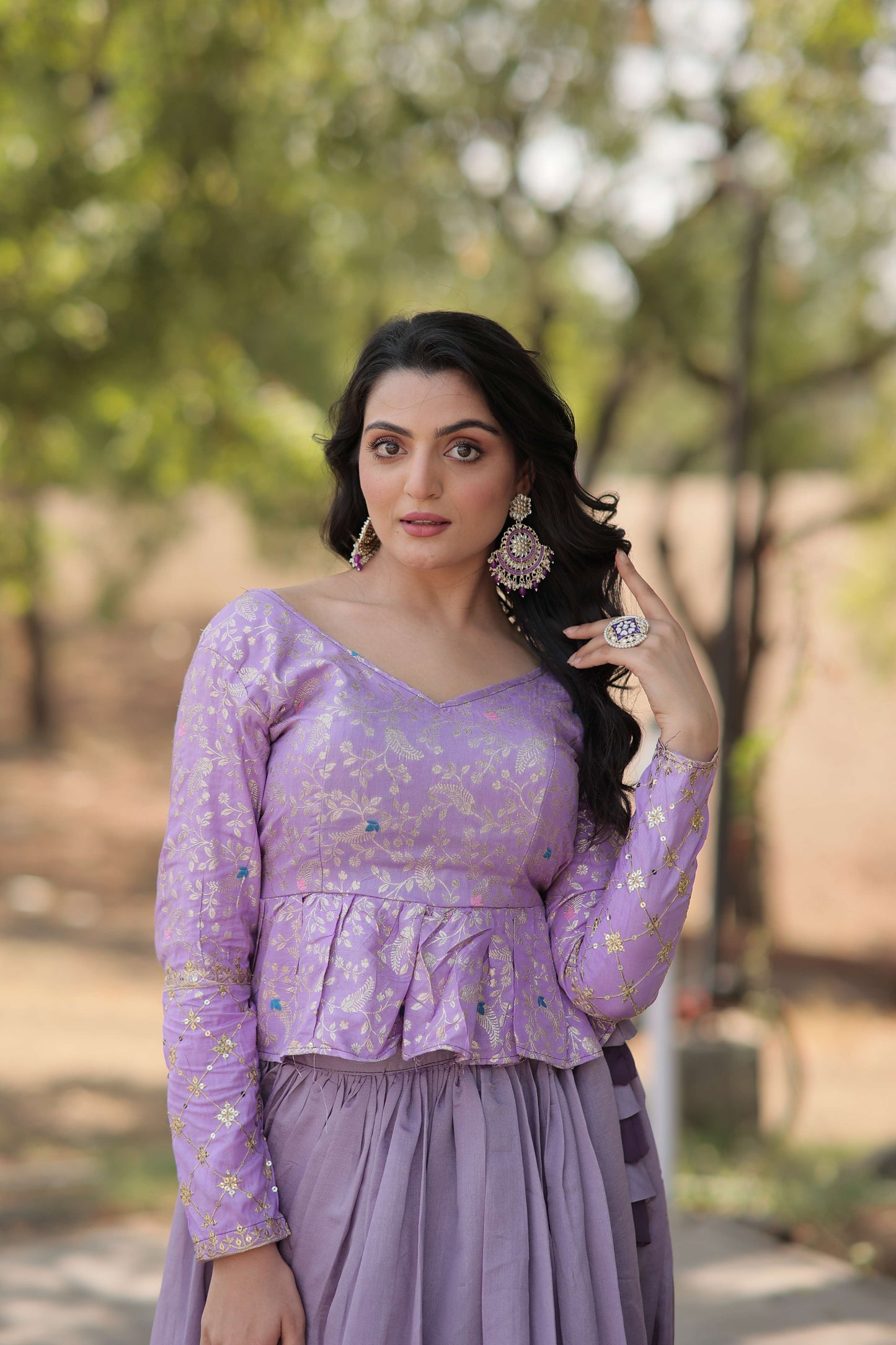 Dayble Viscose Flower Design Lehenga Choli Set