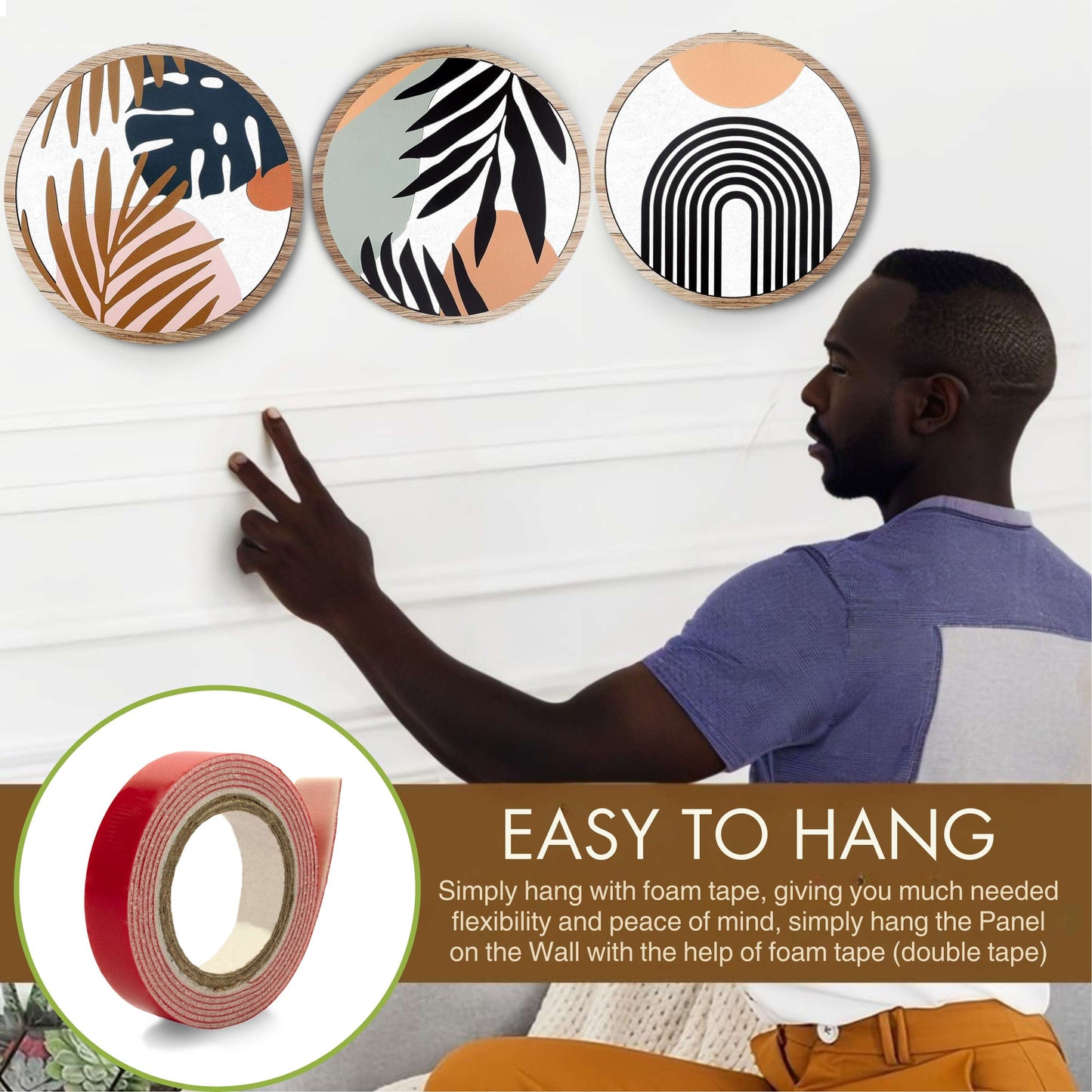 5 PCS Circle Wall Painting
