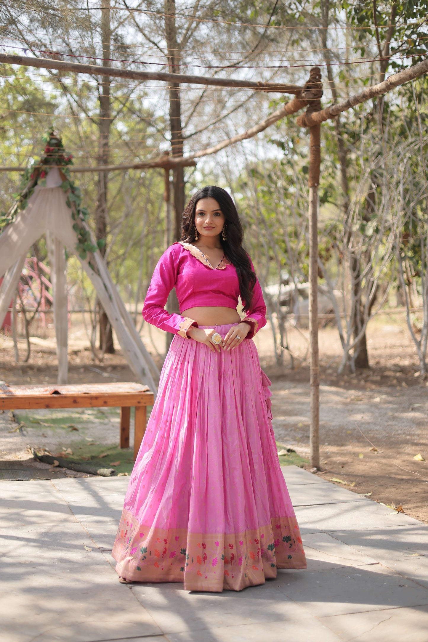 Dayble Viscose Kalamkari Lehenga Choli with Designer Blouse 