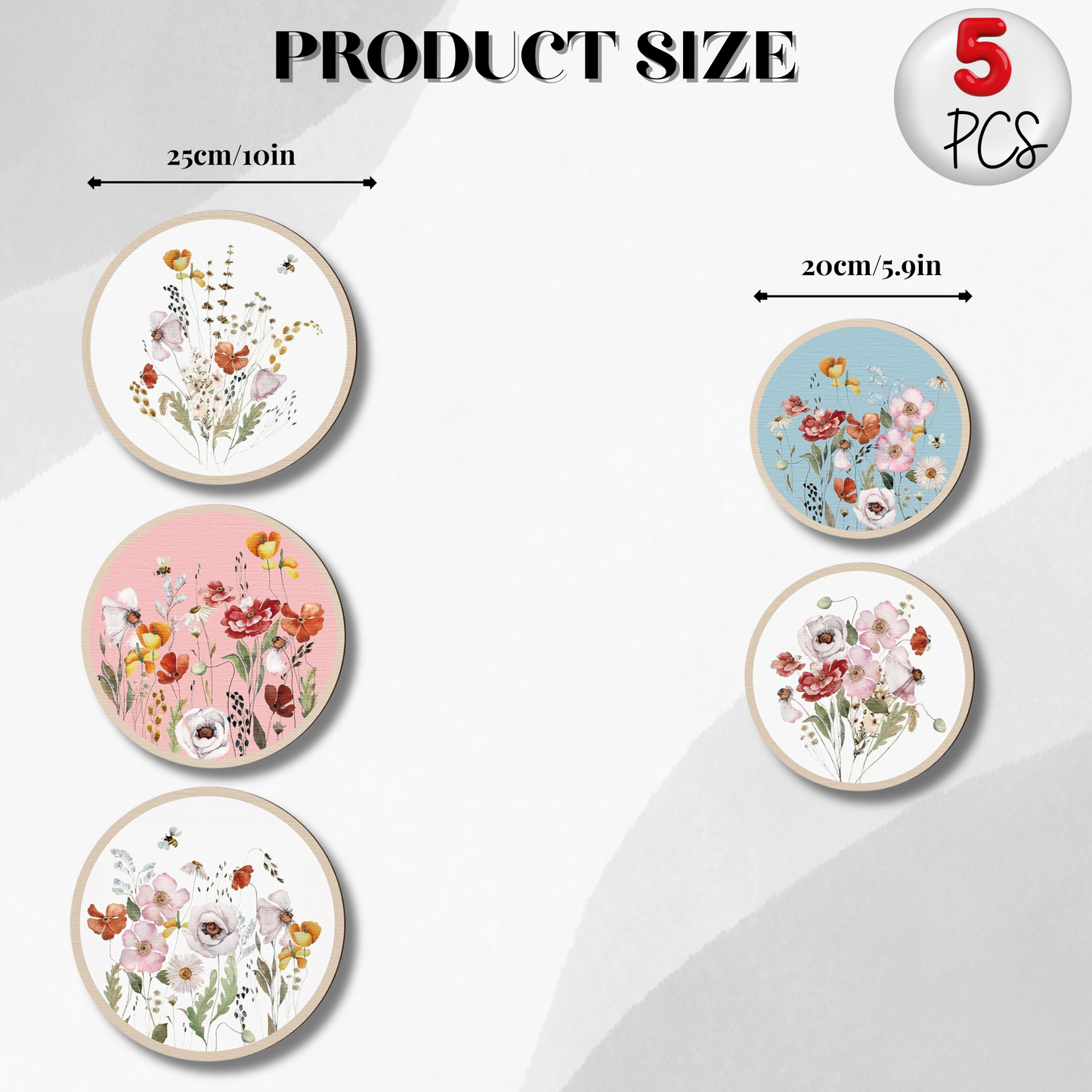 5 PCS Circle Wall Painting