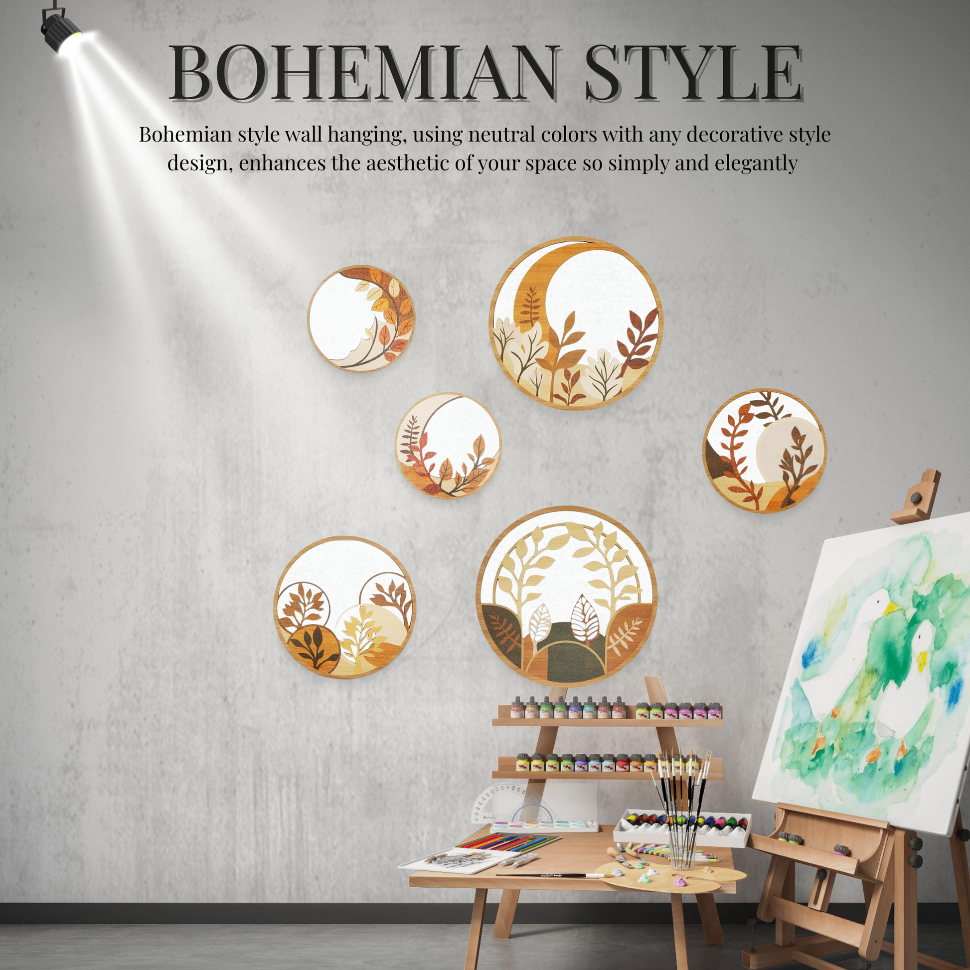 5 PCS Circle Wall Painting