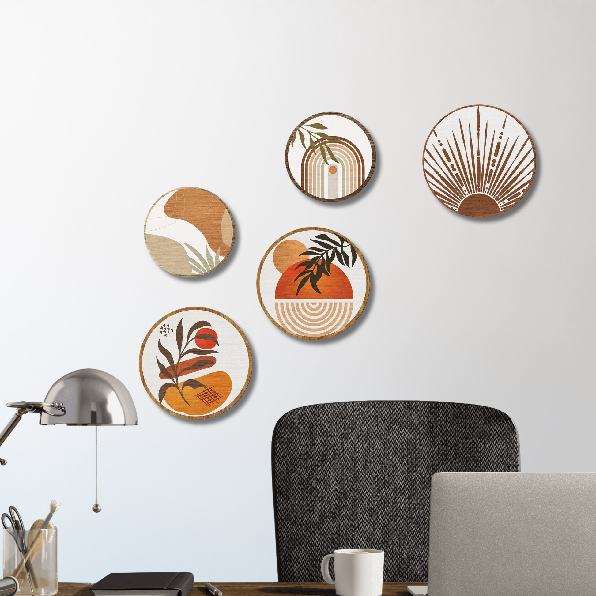 5 PCS Circle Wall Painting