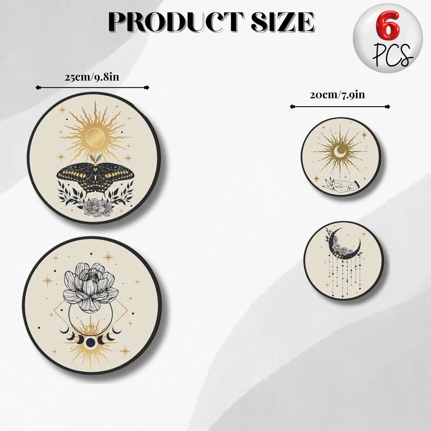 5 PCS Circle Wall Painting