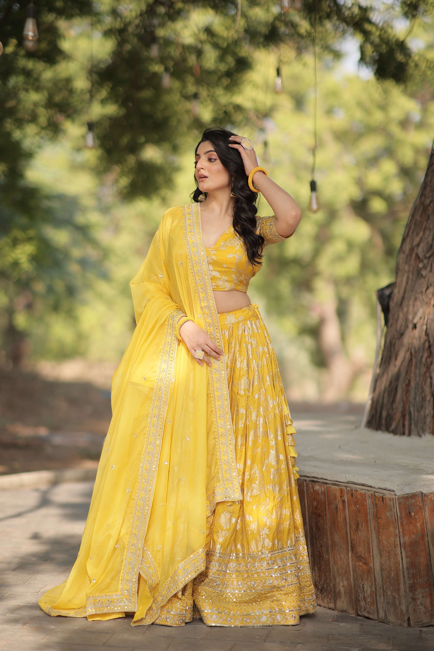 Designer Pure Viscose Jacquard Embroidered Lehenga Choli with Dupatta ?