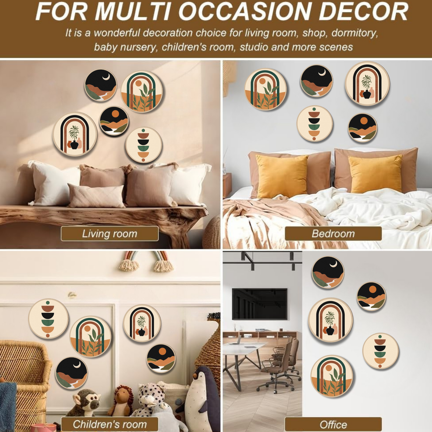 5 PCS Circle Wall Painting