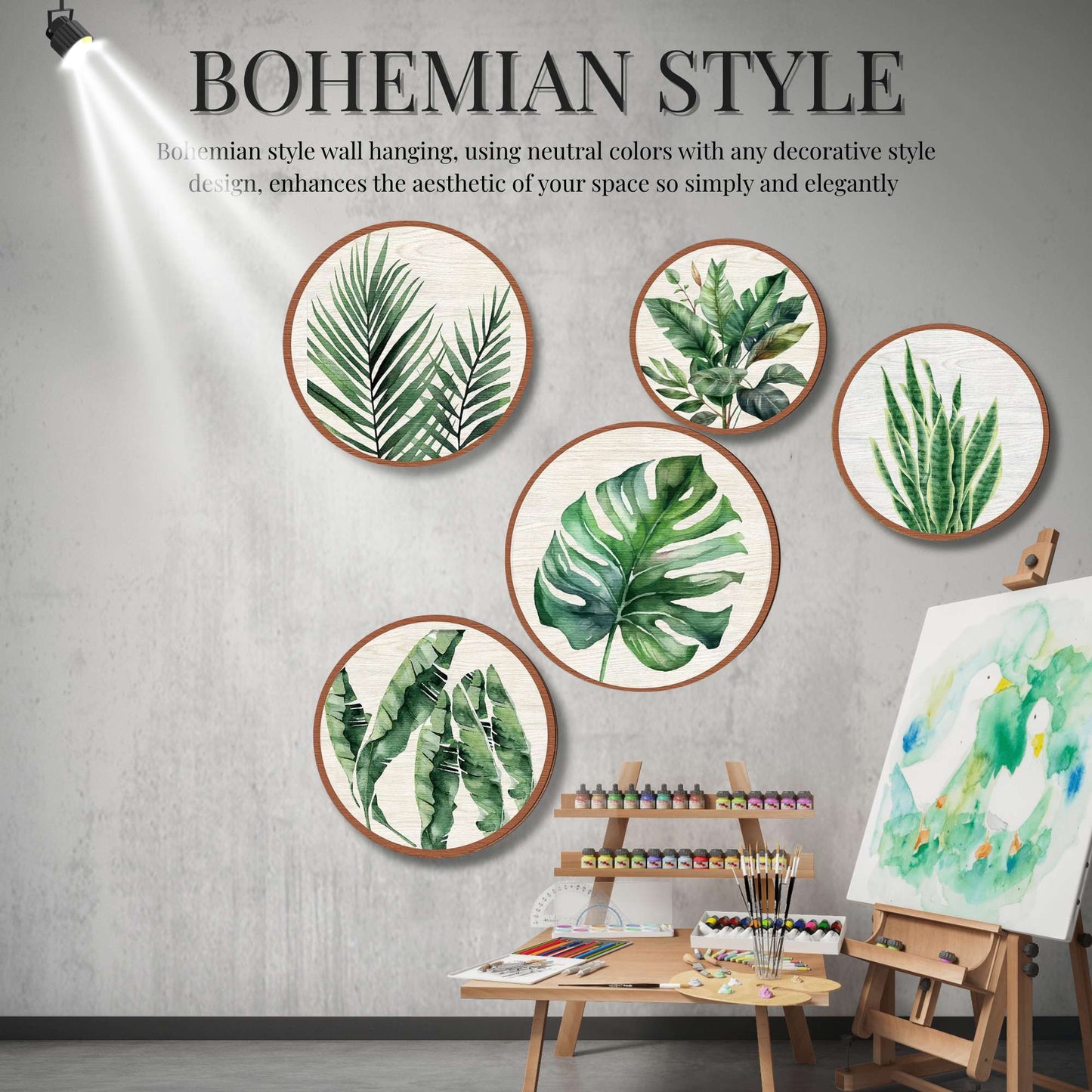 5 PCS Circle Wall Painting