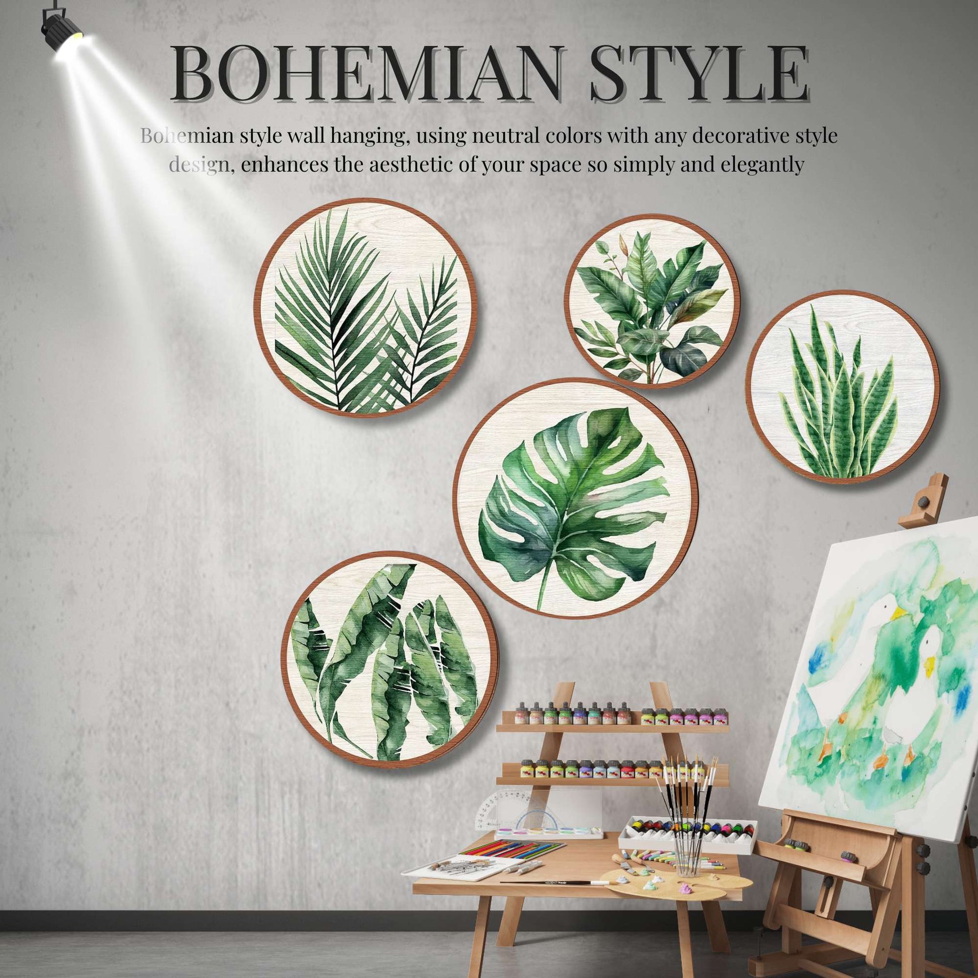 5 PCS Circle Wall Painting