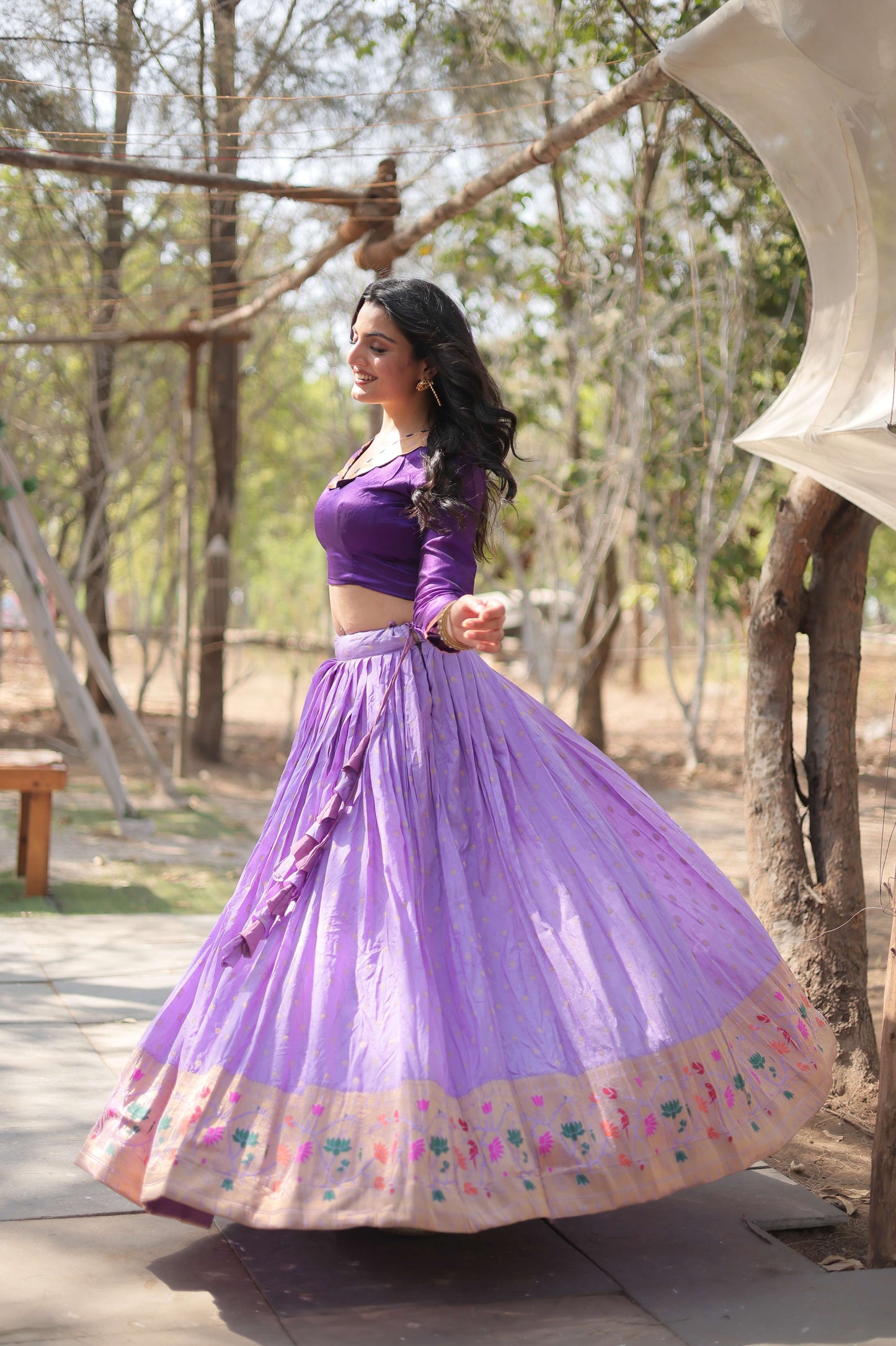 Dayble Viscose Kalamkari Lehenga Choli with Designer Blouse 